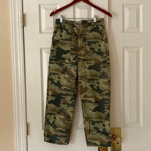 Camo Denim Capris Pants